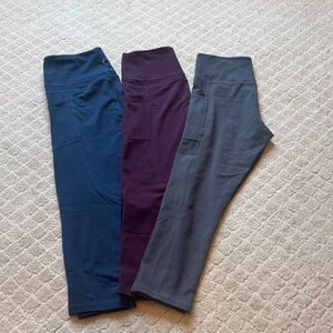 ZYIA  Leggings in Navy, Plum, and Charcoal